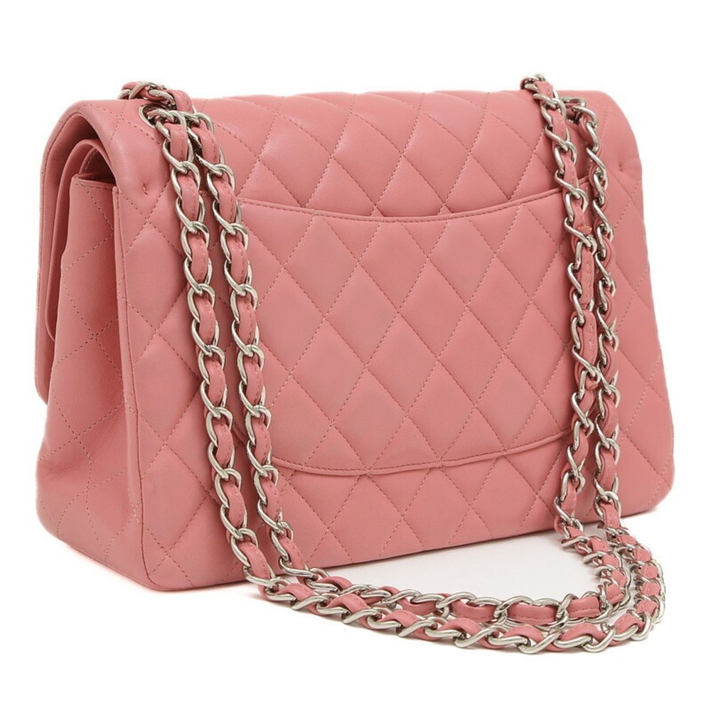 CHANEL Matelasse Double Chain Shoulder Bag Lambskin Pink A58600 - Picture 2 of 10